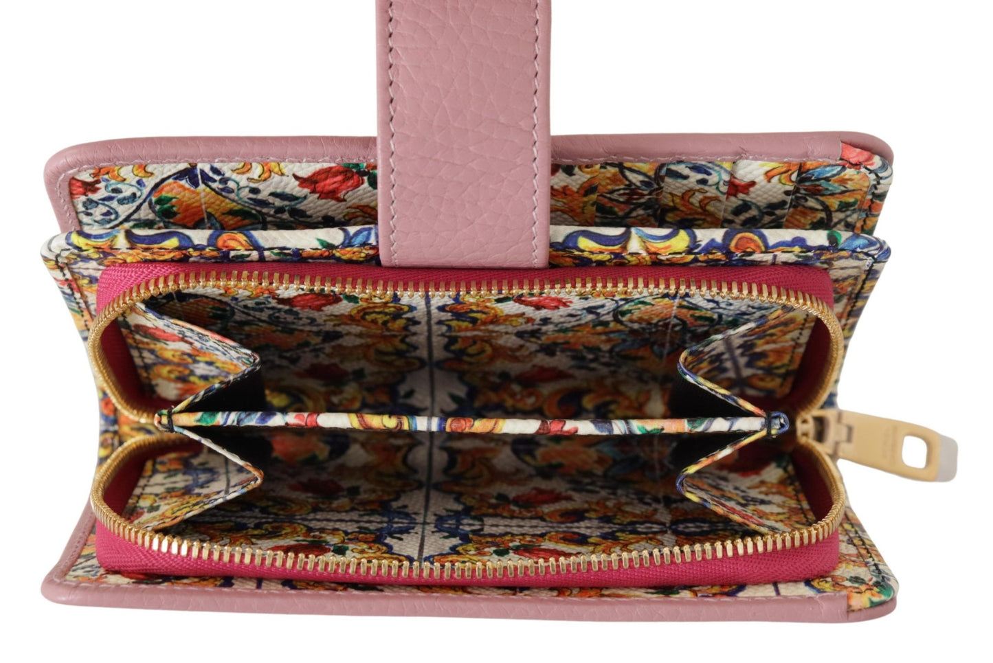 Rosa geblümtes Leder Bifold Continental Clutch Geldbörse