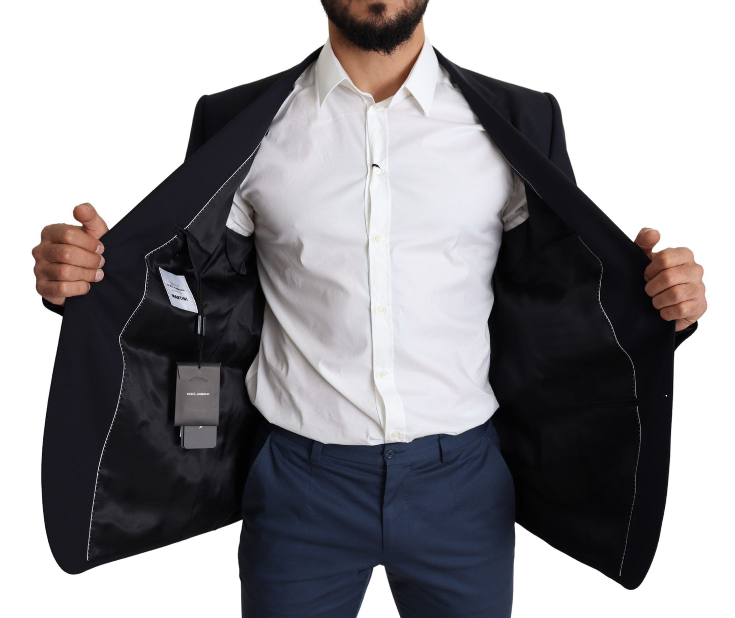 Schwarzer Woll-Stretch-Mantel MARTINI Blazer