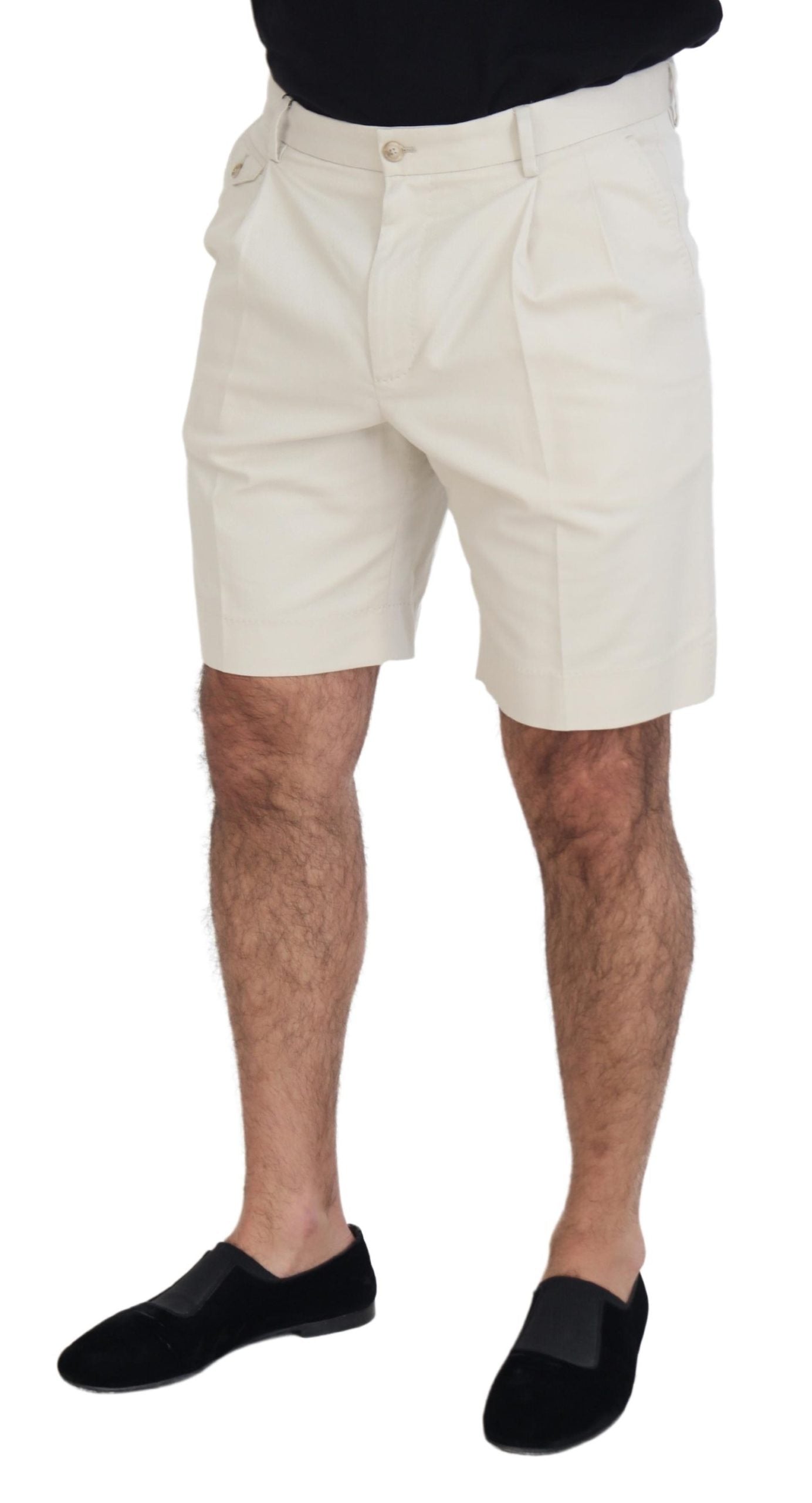 Weiße Chinos Baumwolle Stretch Casual Shorts