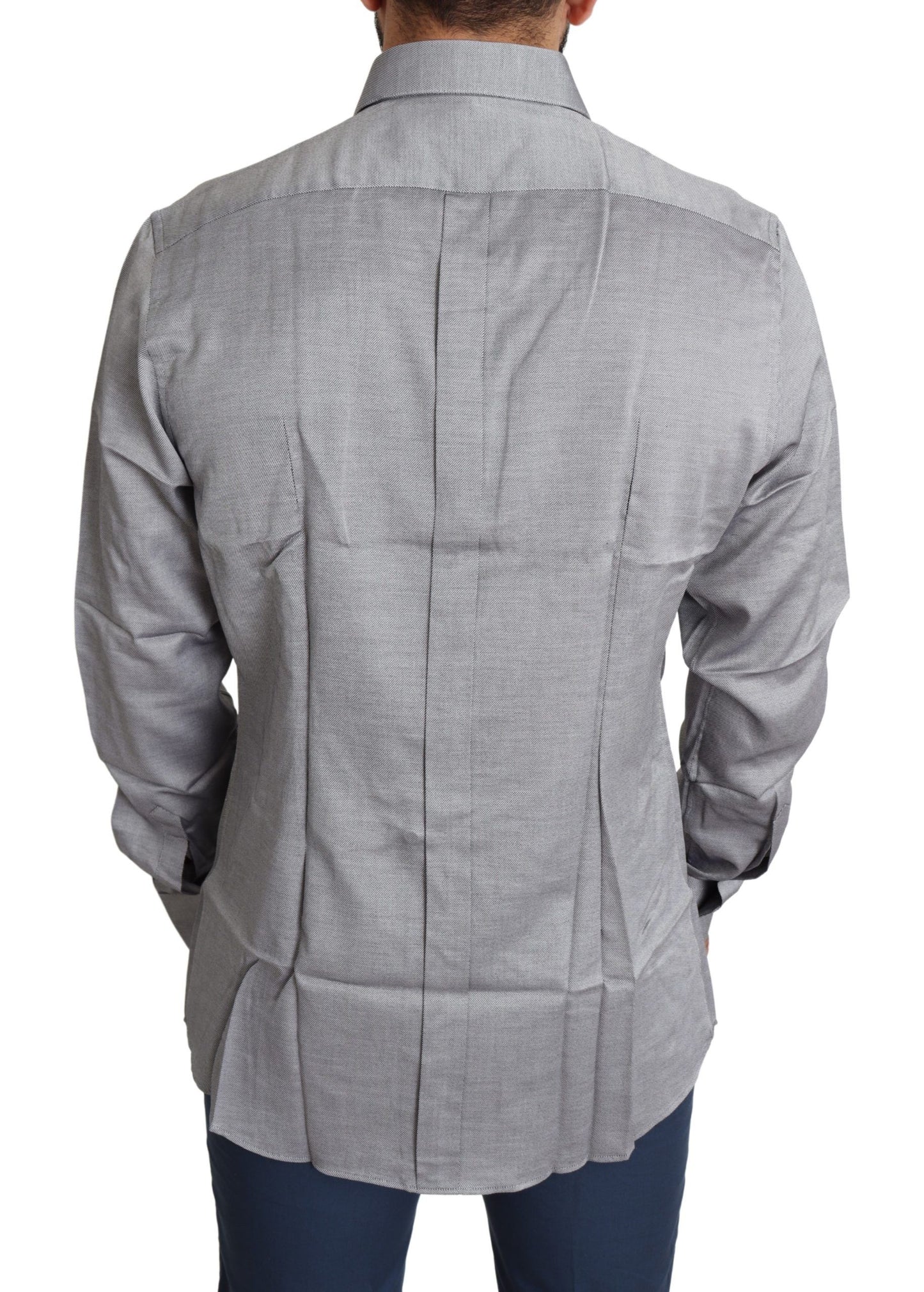 Graues Baumwolle Herren Formal GOLD Hemd