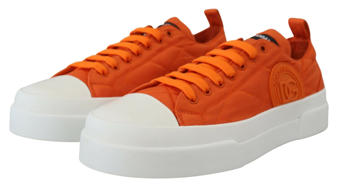 Orange Nylon Low Top Turnschuhe Schuhe