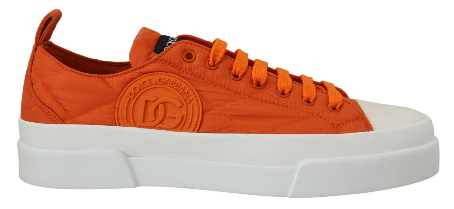 Orange Nylon Low Top Turnschuhe Schuhe