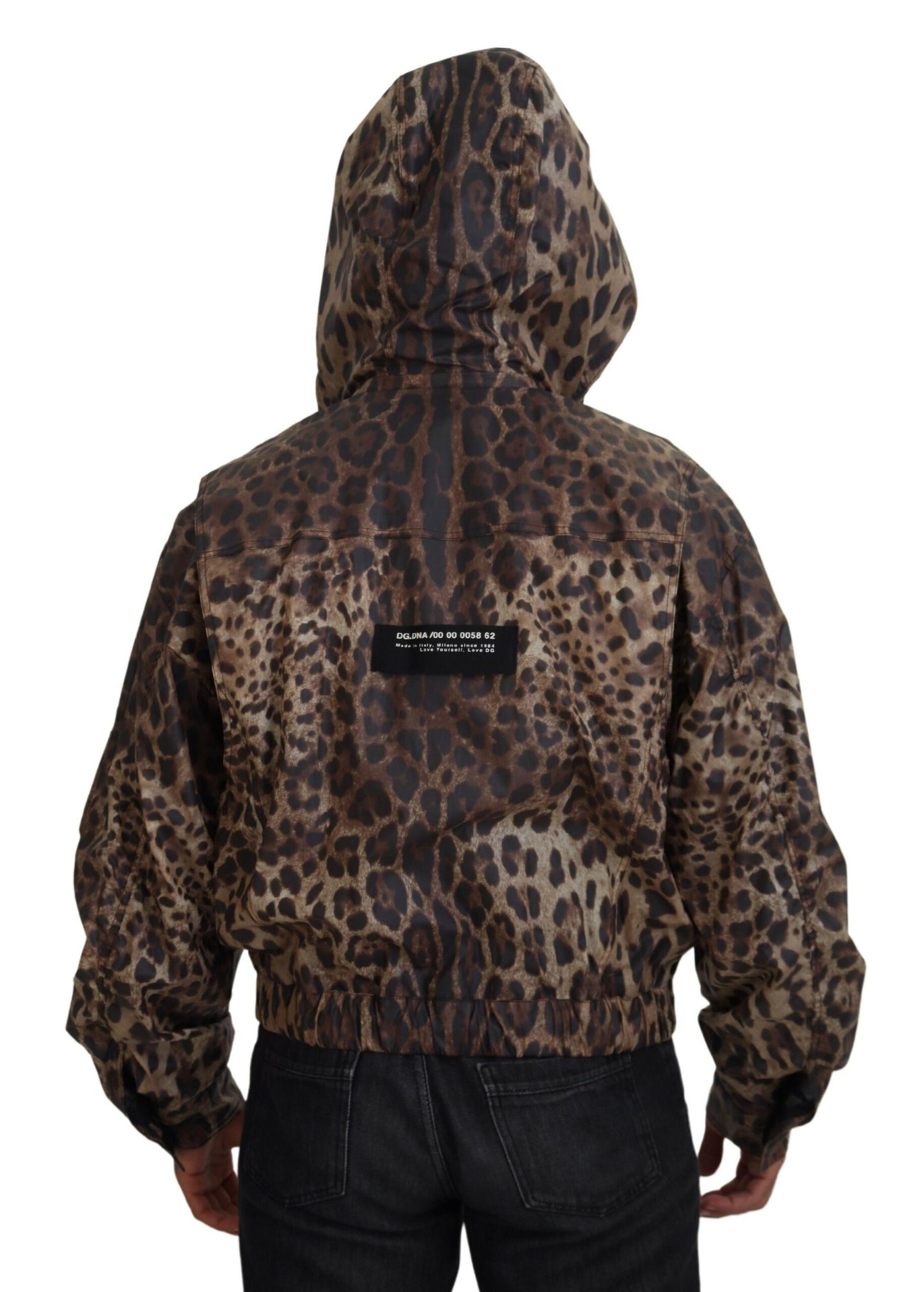 Braune Leoparden Print Männer Kapuzenjacke