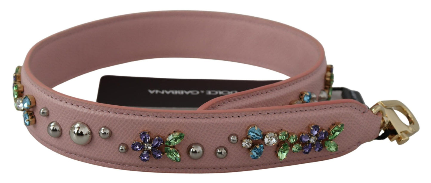 Rosa Leder Crystals Tasche Accessoire Schulterriemen