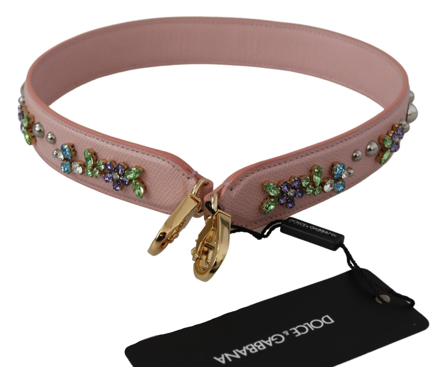 Rosa Leder Crystals Tasche Accessoire Schulterriemen
