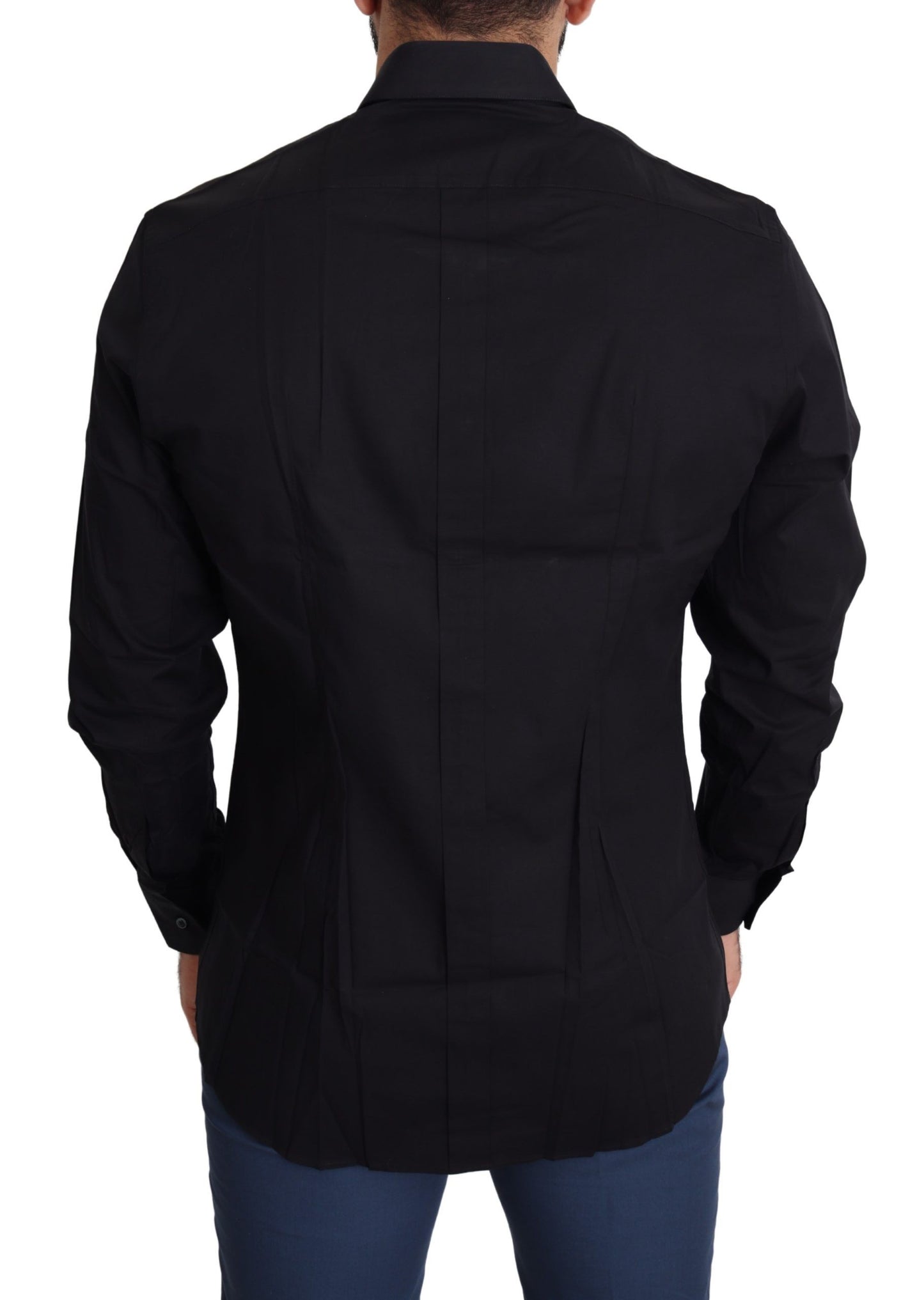Schwarzes Baumwoll-Stretch-Hemd GOLD Formal Dress
