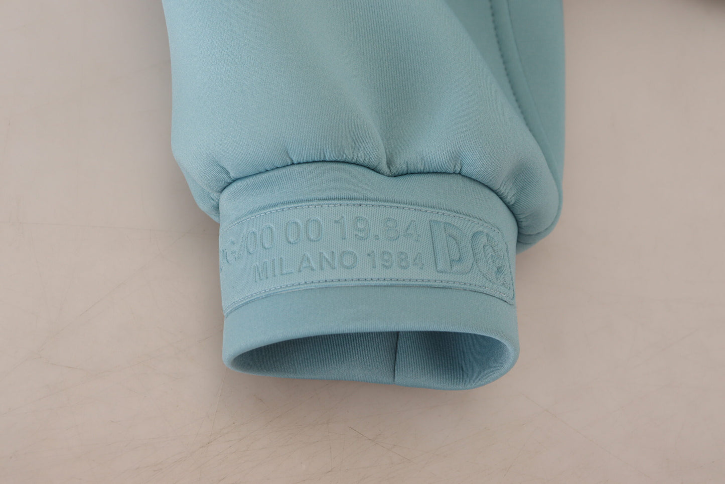 Hellblaue Polyester DG Patch Bomberjacke