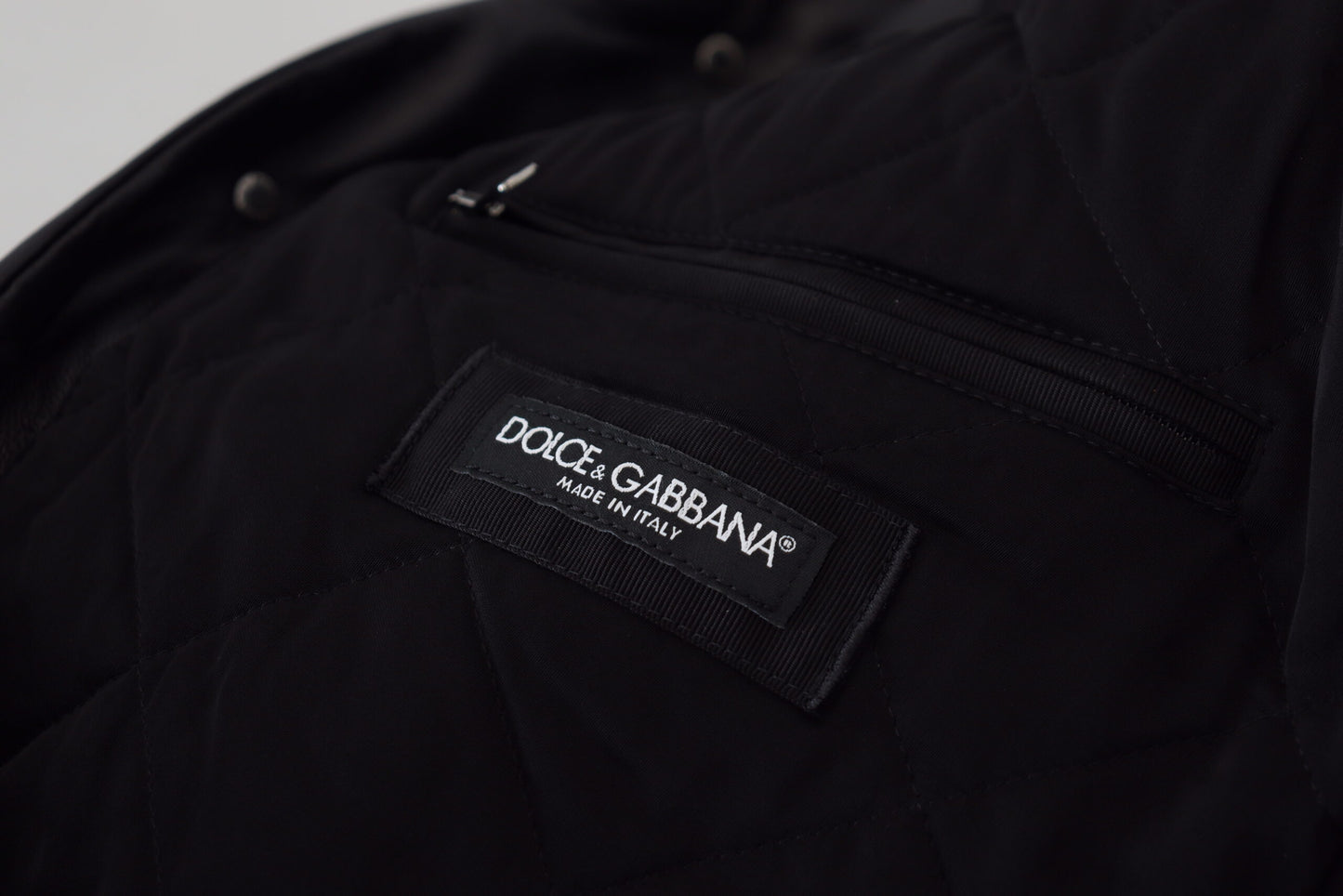 Schwarzes Lammleder mit Kragen Herrenmantel Jacke