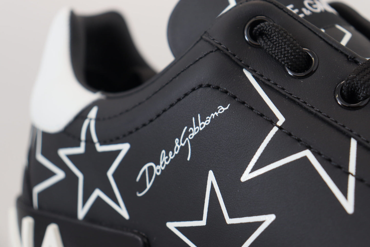 Schwarze Star Leder Low Top Freizeitschuhe