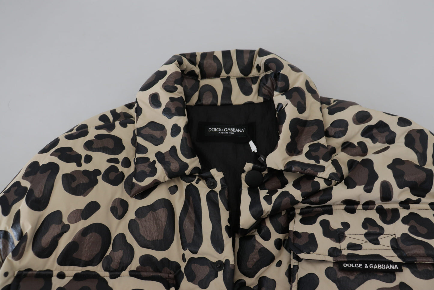 Multicolor Leopard Parka Mantel Brusttasche Jacke 2 Stück