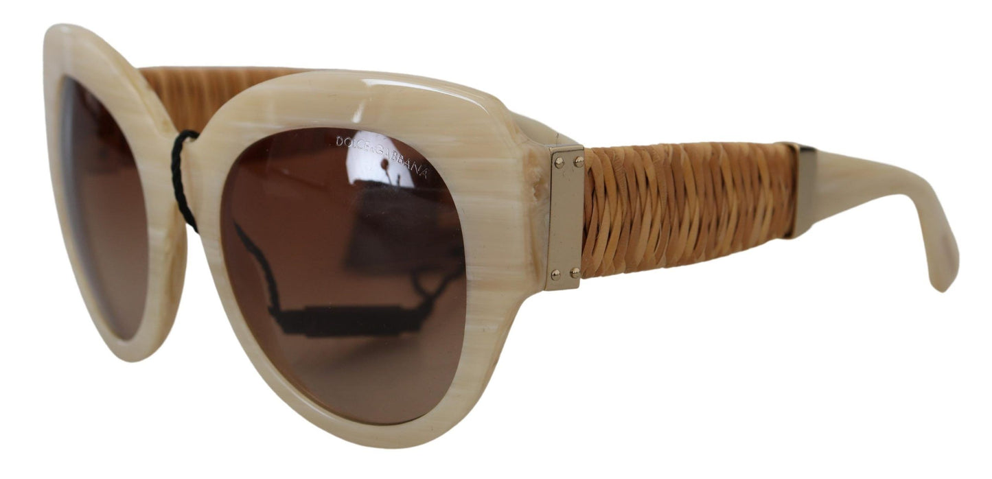 Beige Acetat Vollrand braune Gläser DG4294 Sonnenbrille