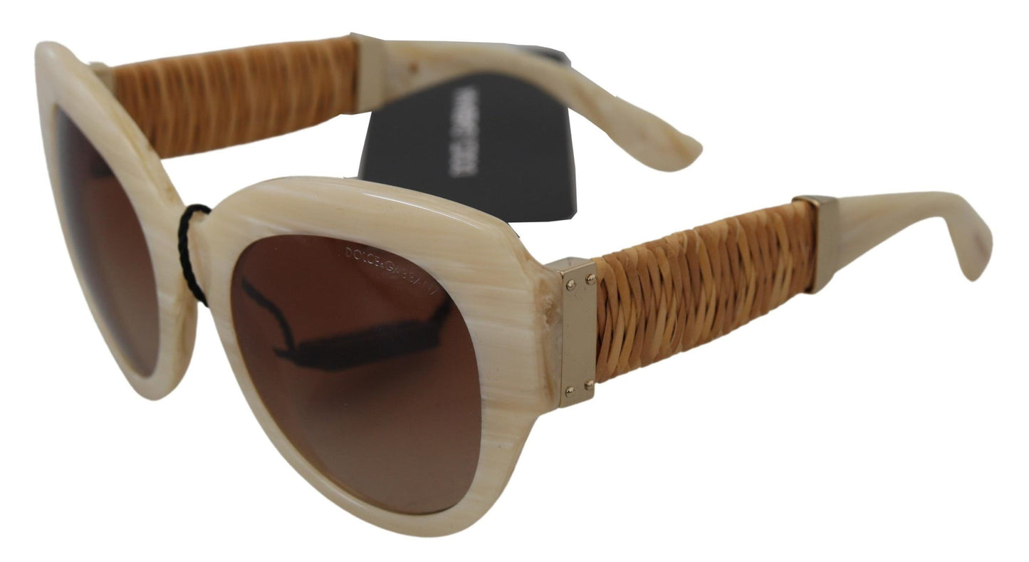 Beige Acetat Vollrand braune Gläser DG4294 Sonnenbrille