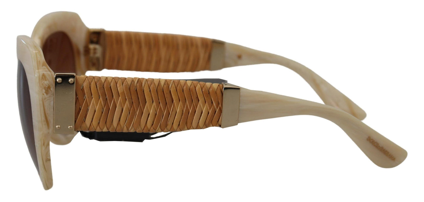 Beige Acetat Vollrand braune Gläser DG4294 Sonnenbrille