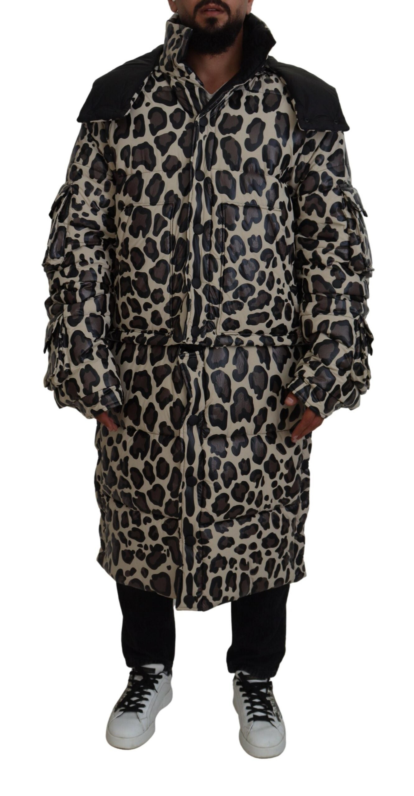 Multicolor Leopard Parka Mantel Winterjacke