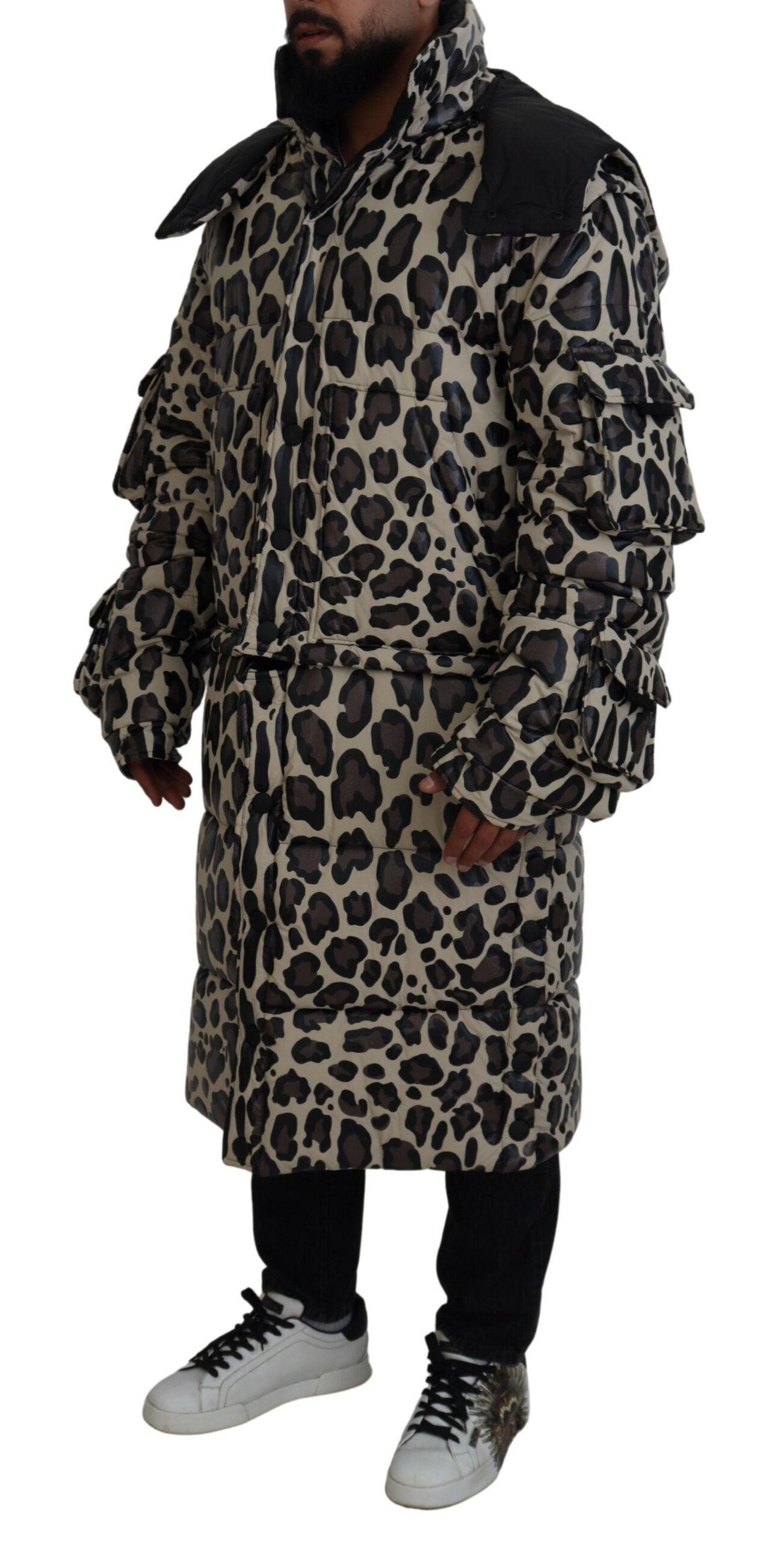 Multicolor Leopard Parka Mantel Winterjacke