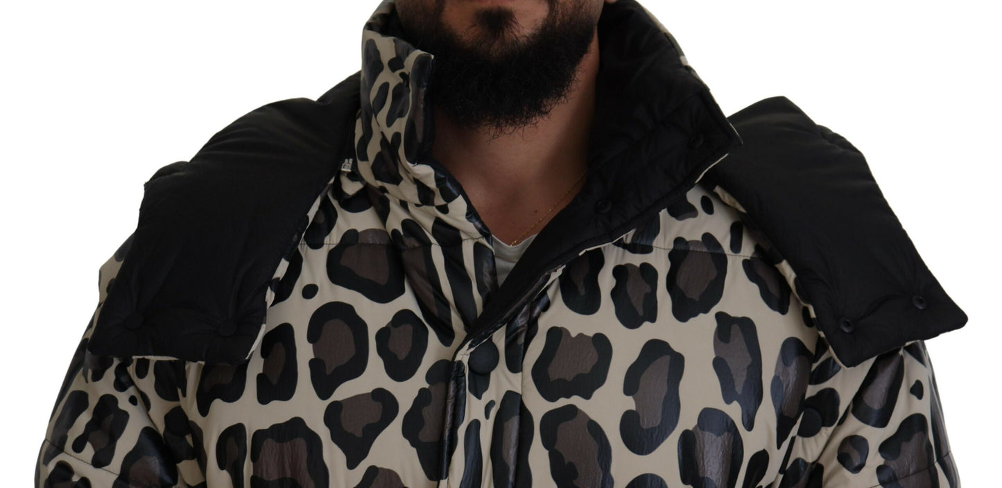 Multicolor Leopard Parka Mantel Winterjacke