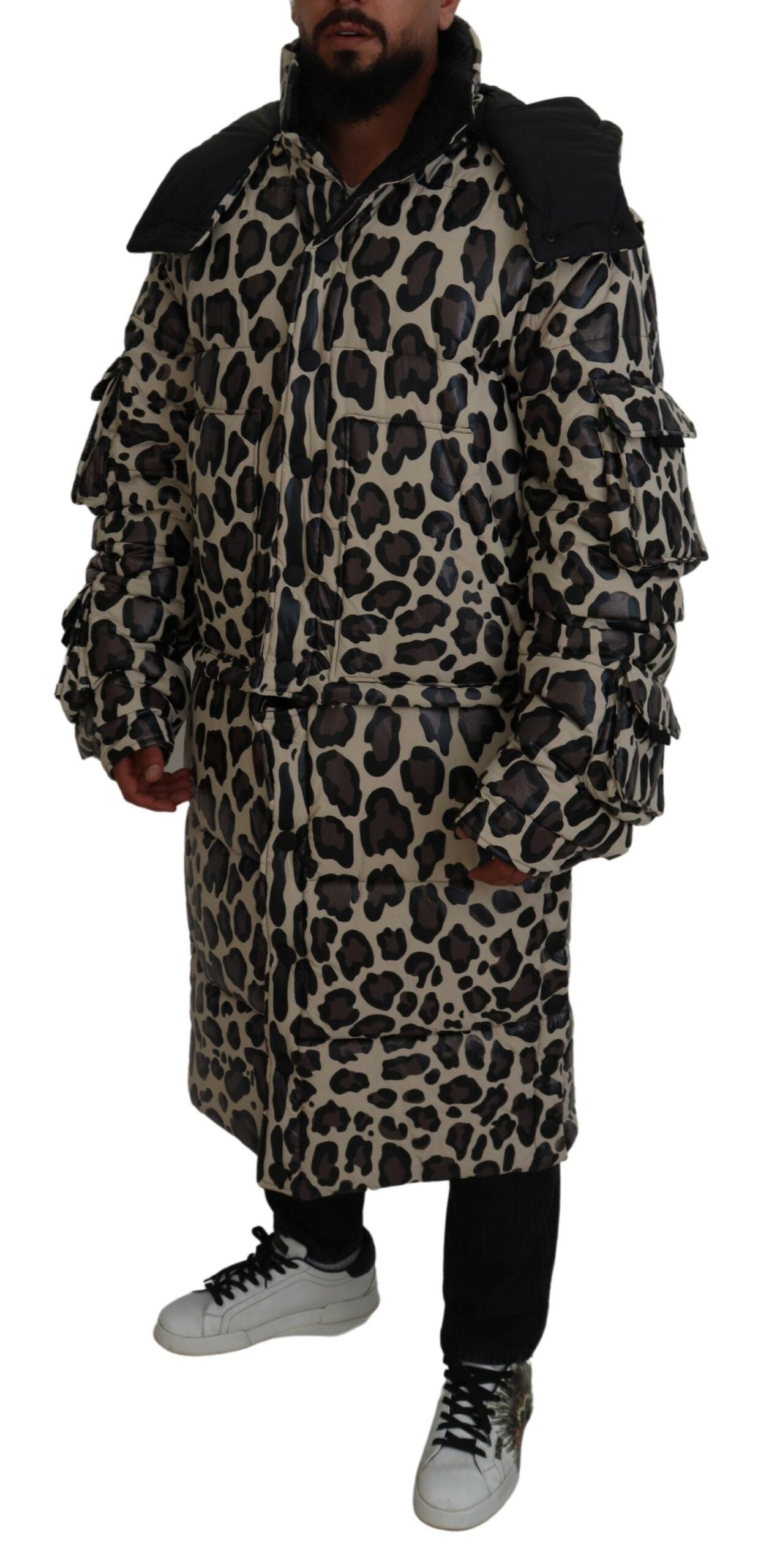 Multicolor Leopard Parka Mantel Winterjacke