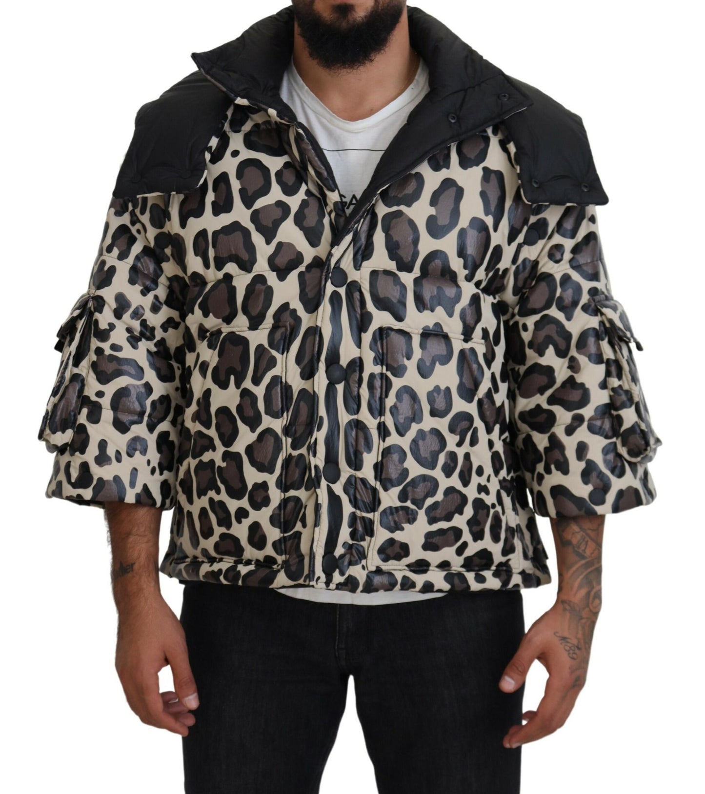 Multicolor Leopard Parka Mantel Winterjacke