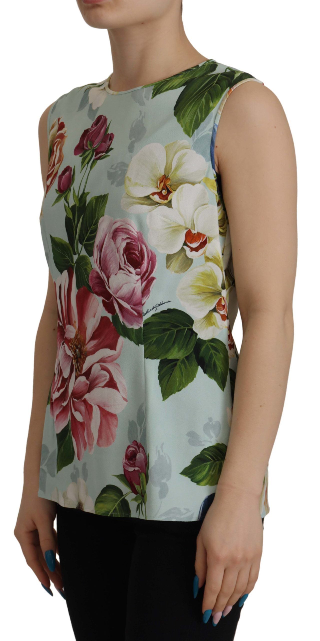 Ärmelloses Tank-Top mit Rosendruck Tropical Top