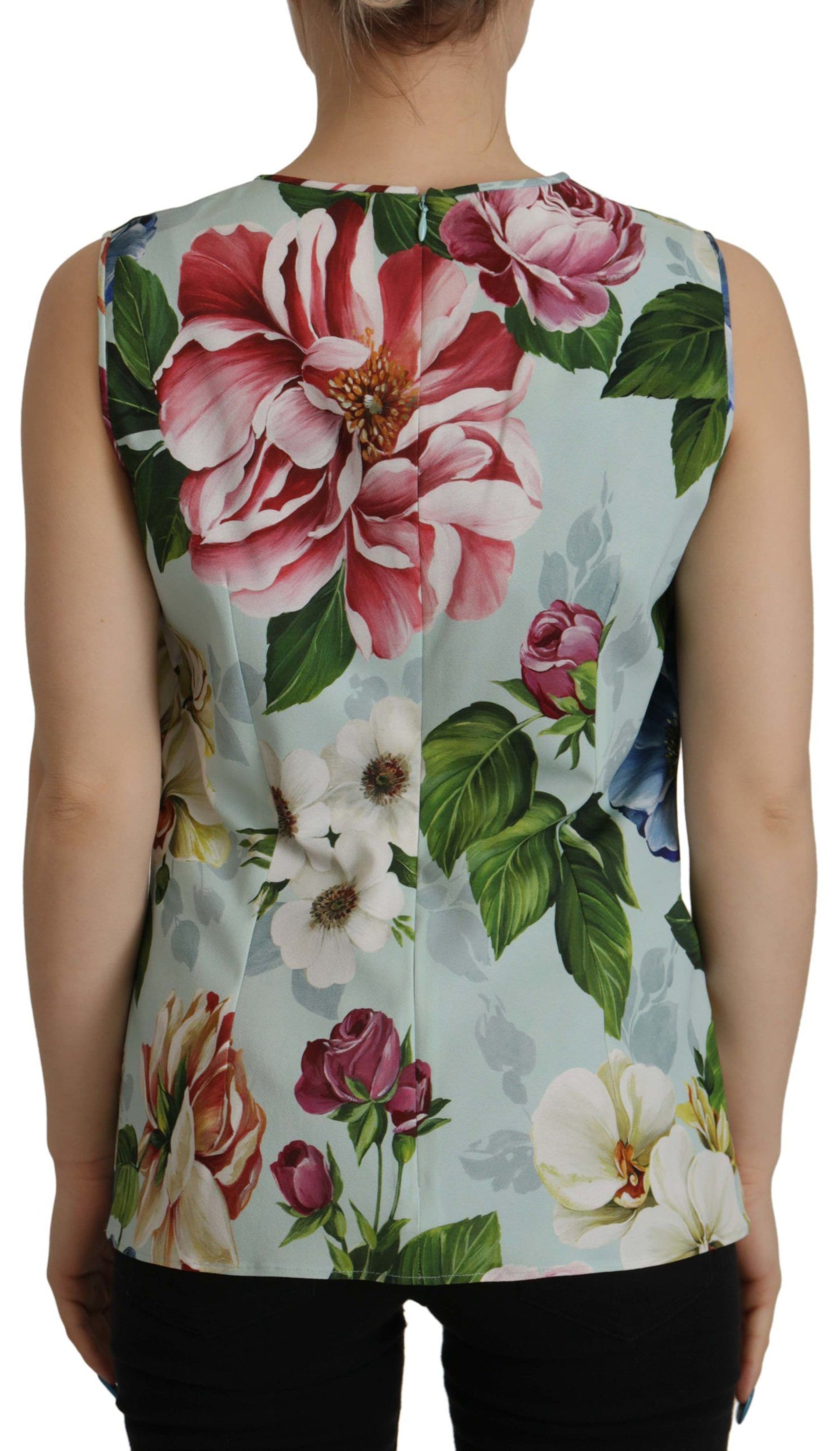 Ärmelloses Tank-Top mit Rosendruck Tropical Top