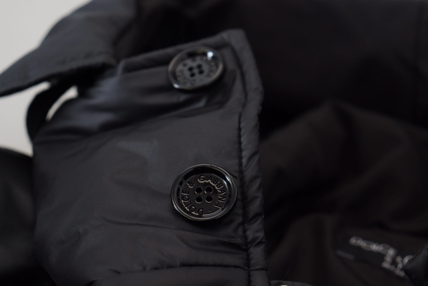 Schwarzer Polyester-Parka-Mantel mit Kapuze Winterjacke