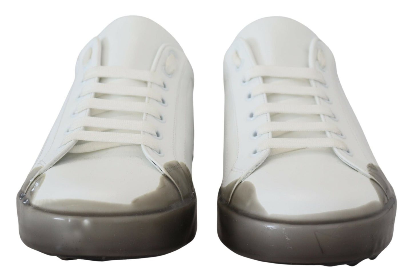 Weiß Grau Leder Low Top Turnschuhe Schuhe