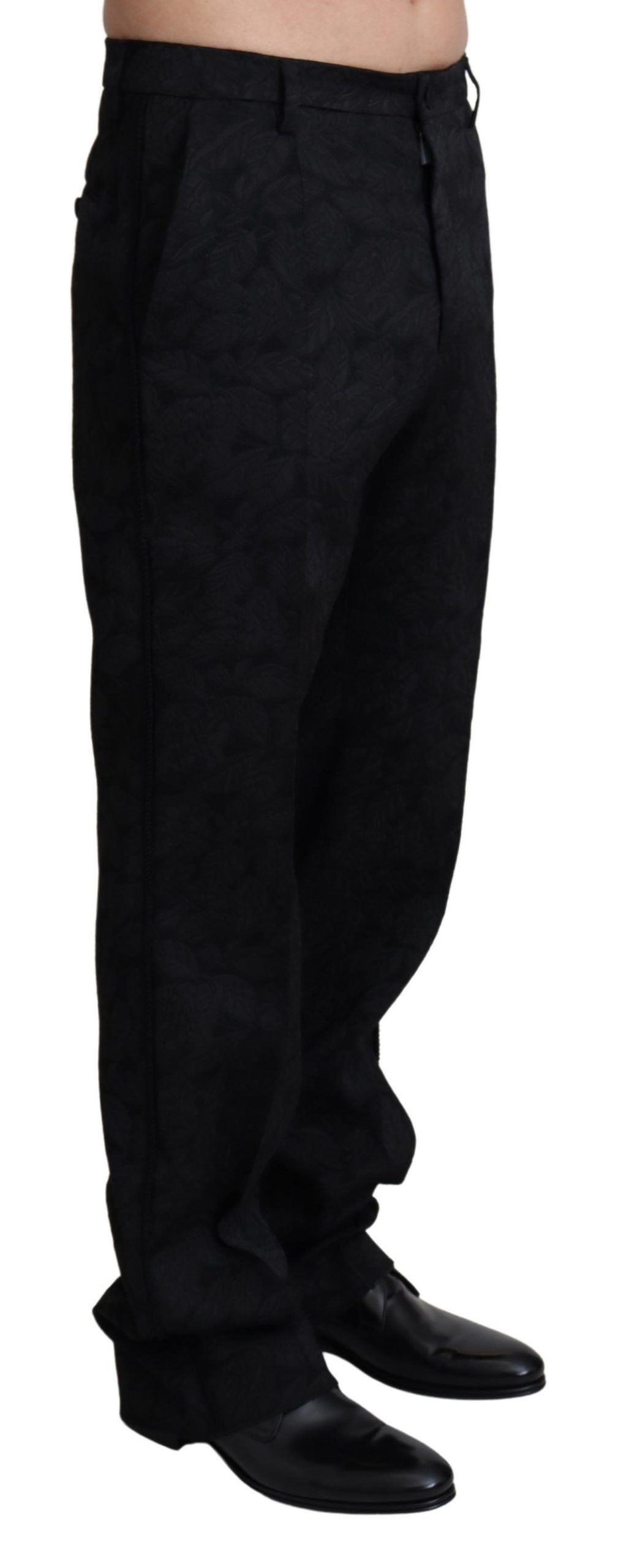 Schwarze Jaquard-Hose für formelle Männer