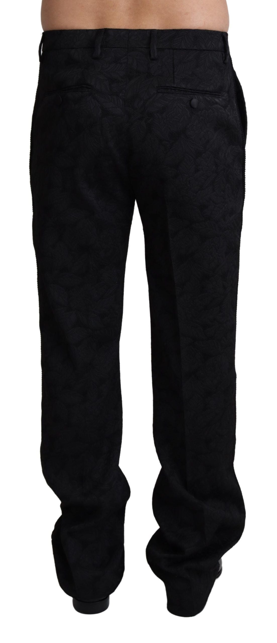 Schwarze Jaquard-Hose für formelle Männer