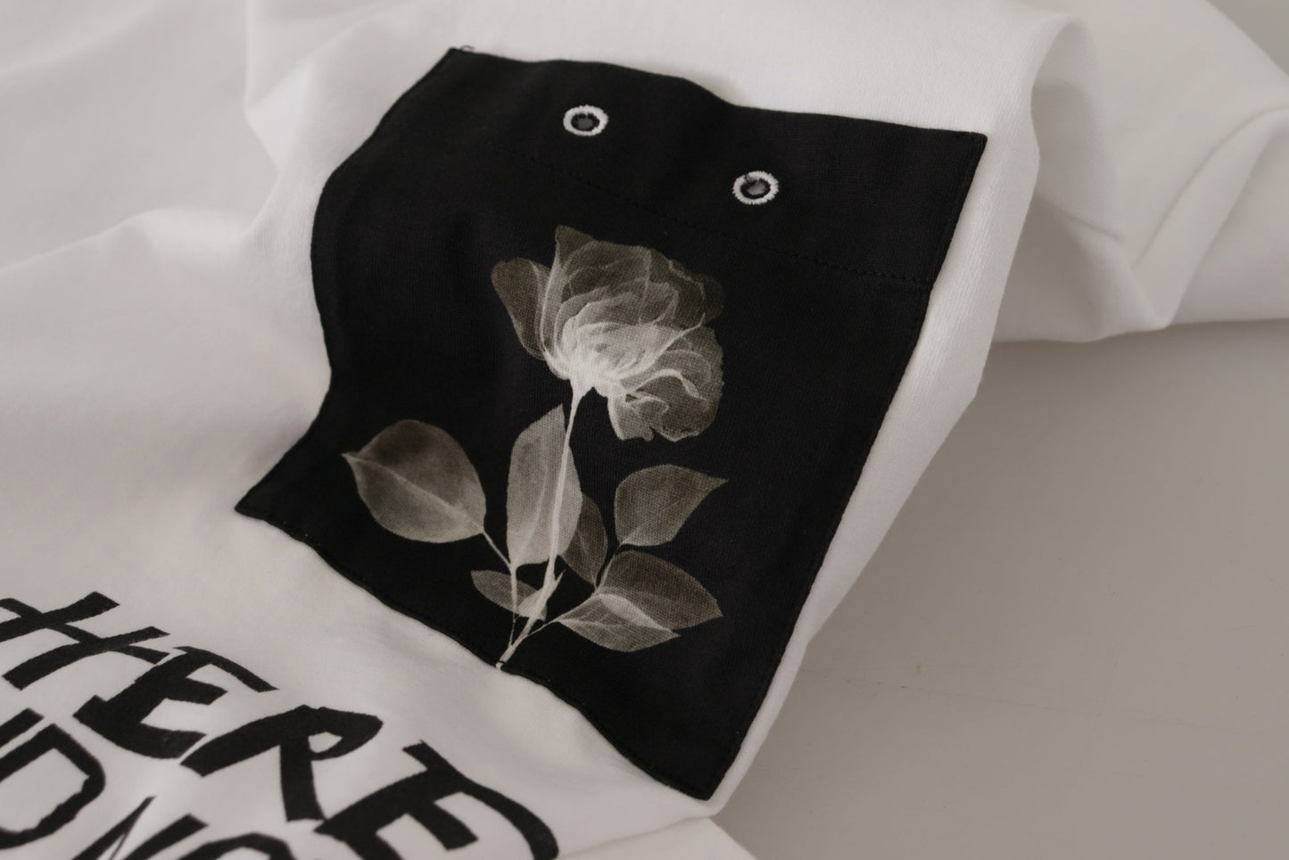 Weißes T-Shirt aus Baumwolle mit Rundhalsausschnitt und Slogan