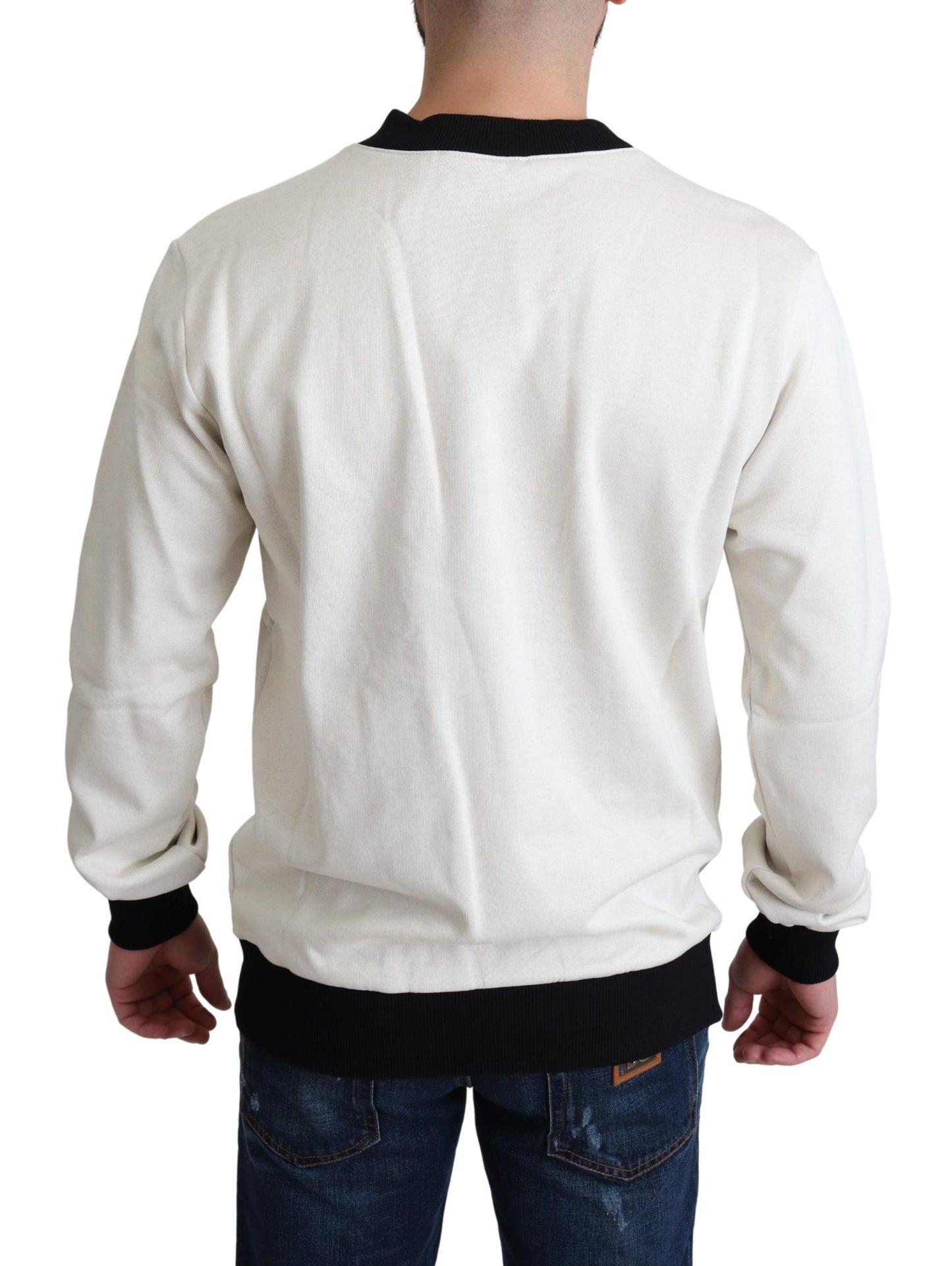 Weißer Crown King Pullover aus Baumwolle