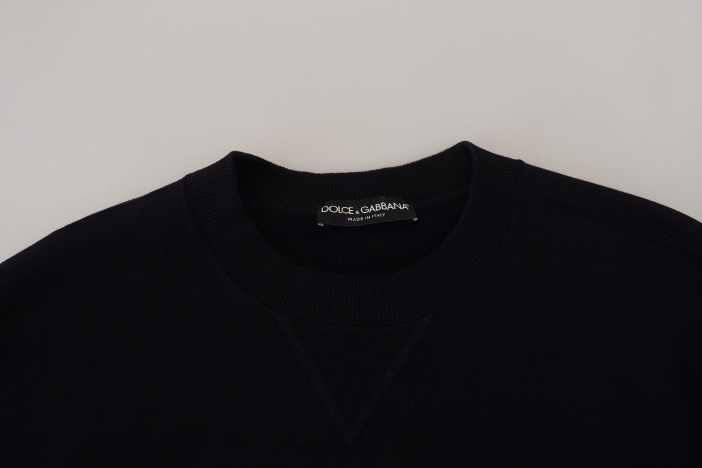 Schwarzer D&G Pullover aus Baumwolle mit Kristallen