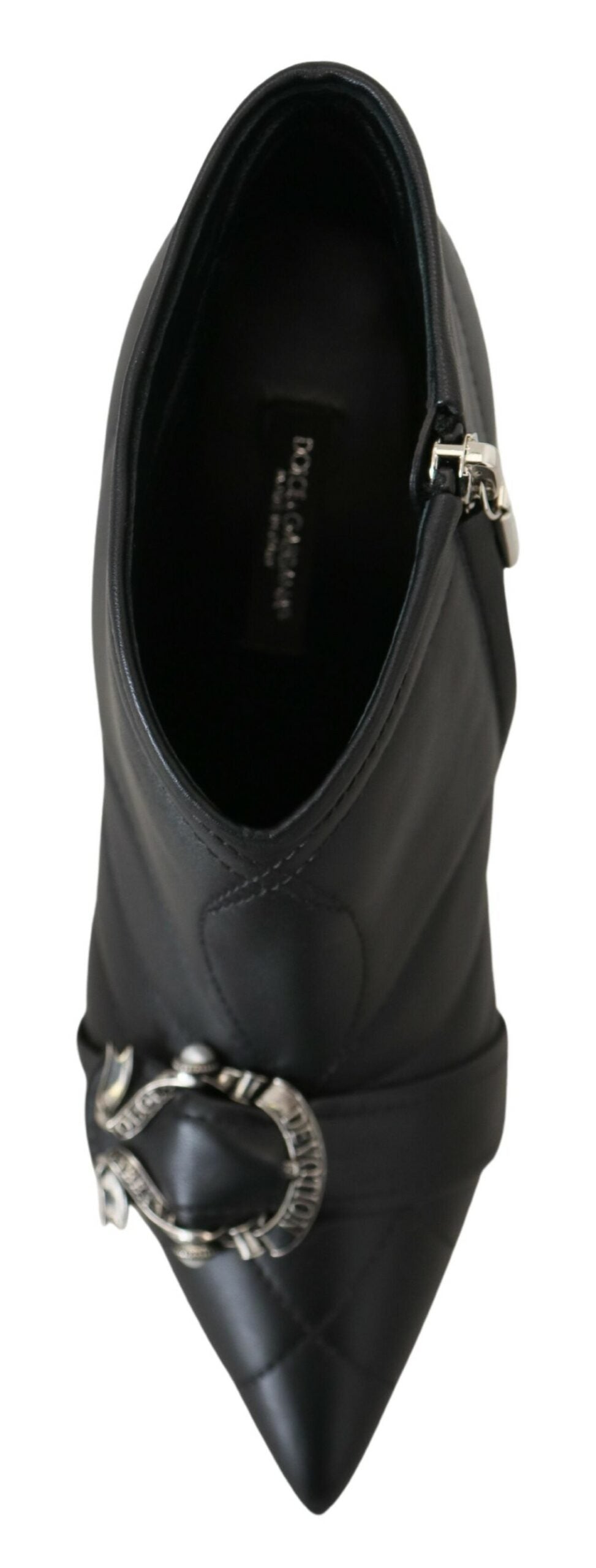 Schwarze Devotion Gesteppte Knöchelstiefel mit Schnalle Schuhe