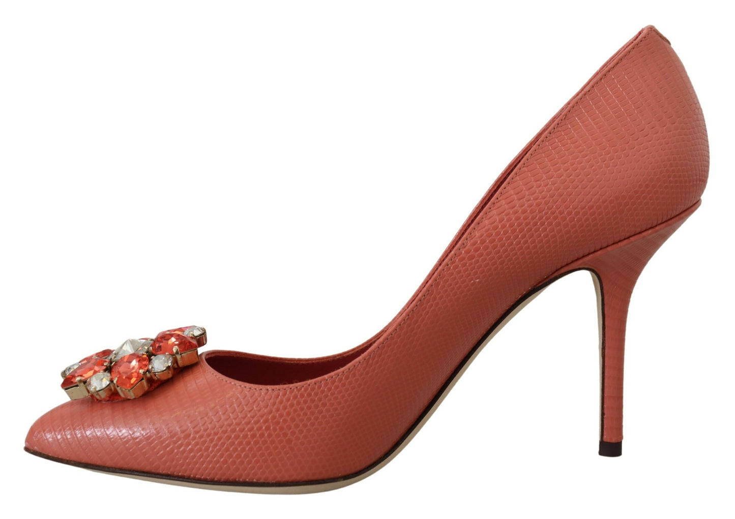 Rosa Exotische Leder Kristall Absätze Pumps Schuhe