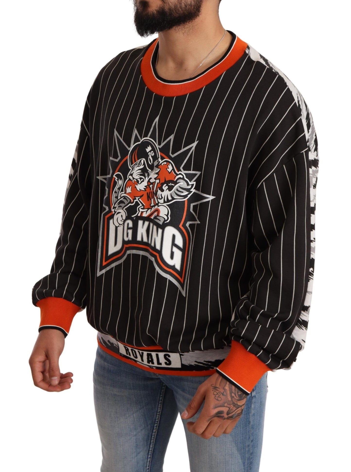 Schwarzer Multicolor DG King Print Pullover