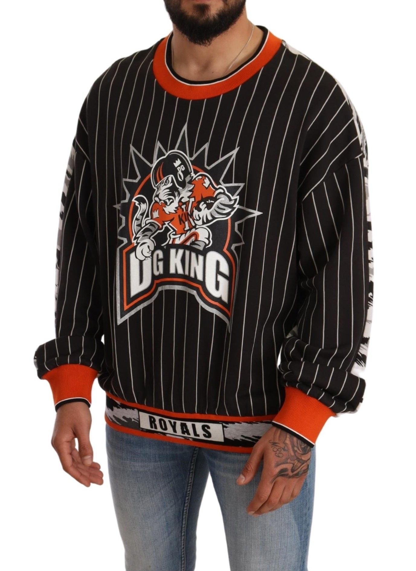 Schwarzer Multicolor DG King Print Pullover