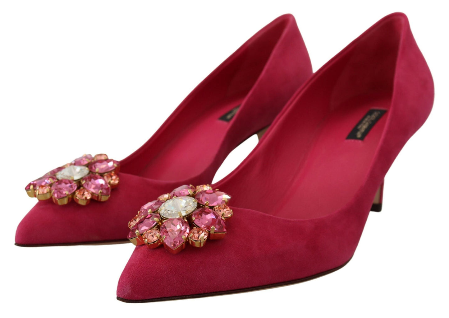 Rosa Wildleder Kristalle Heels Pumps Schuhe