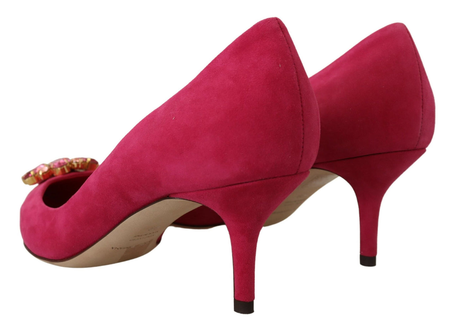 Rosa Wildleder Kristalle Heels Pumps Schuhe