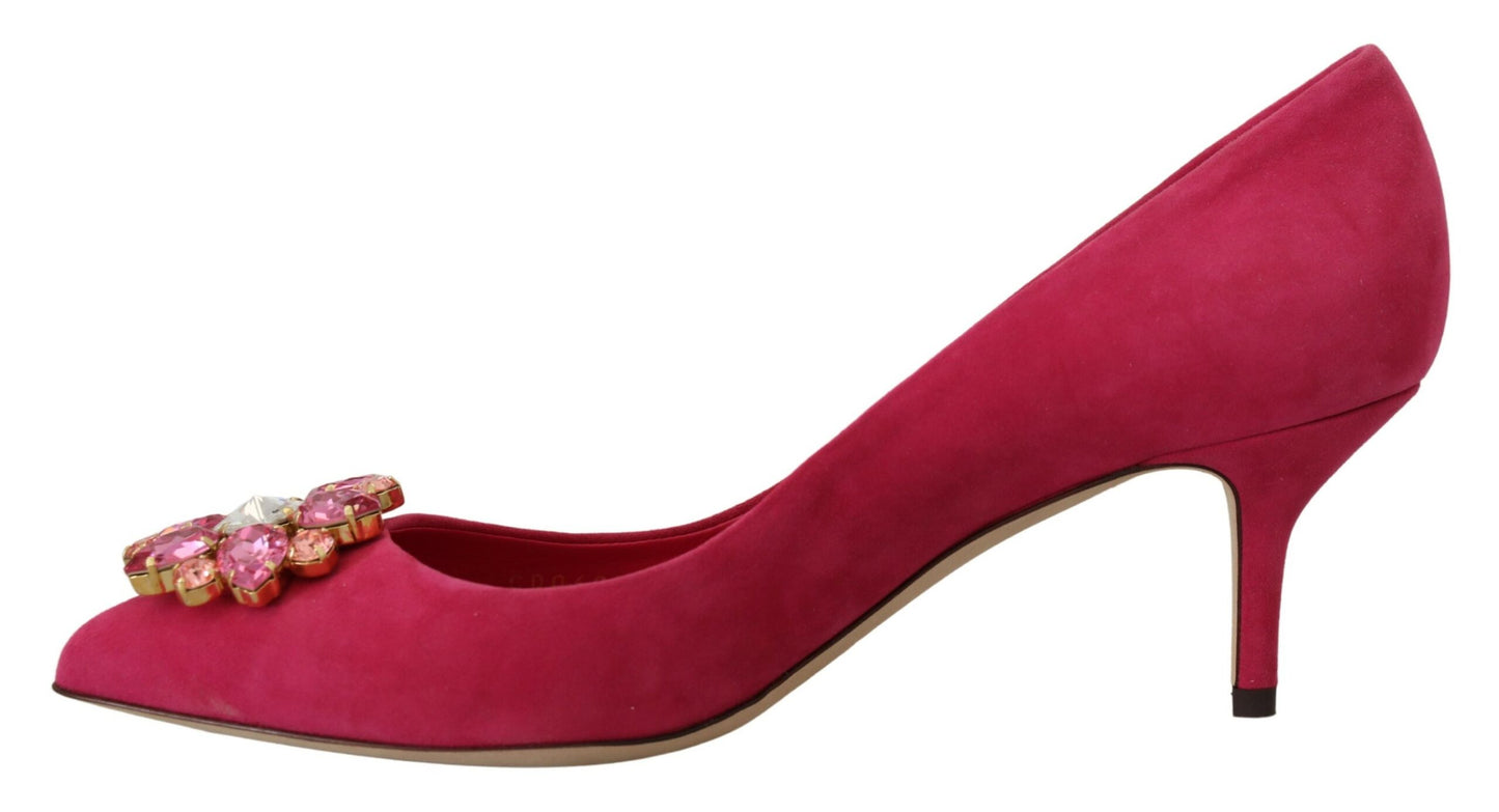 Rosa Wildleder Kristalle Heels Pumps Schuhe