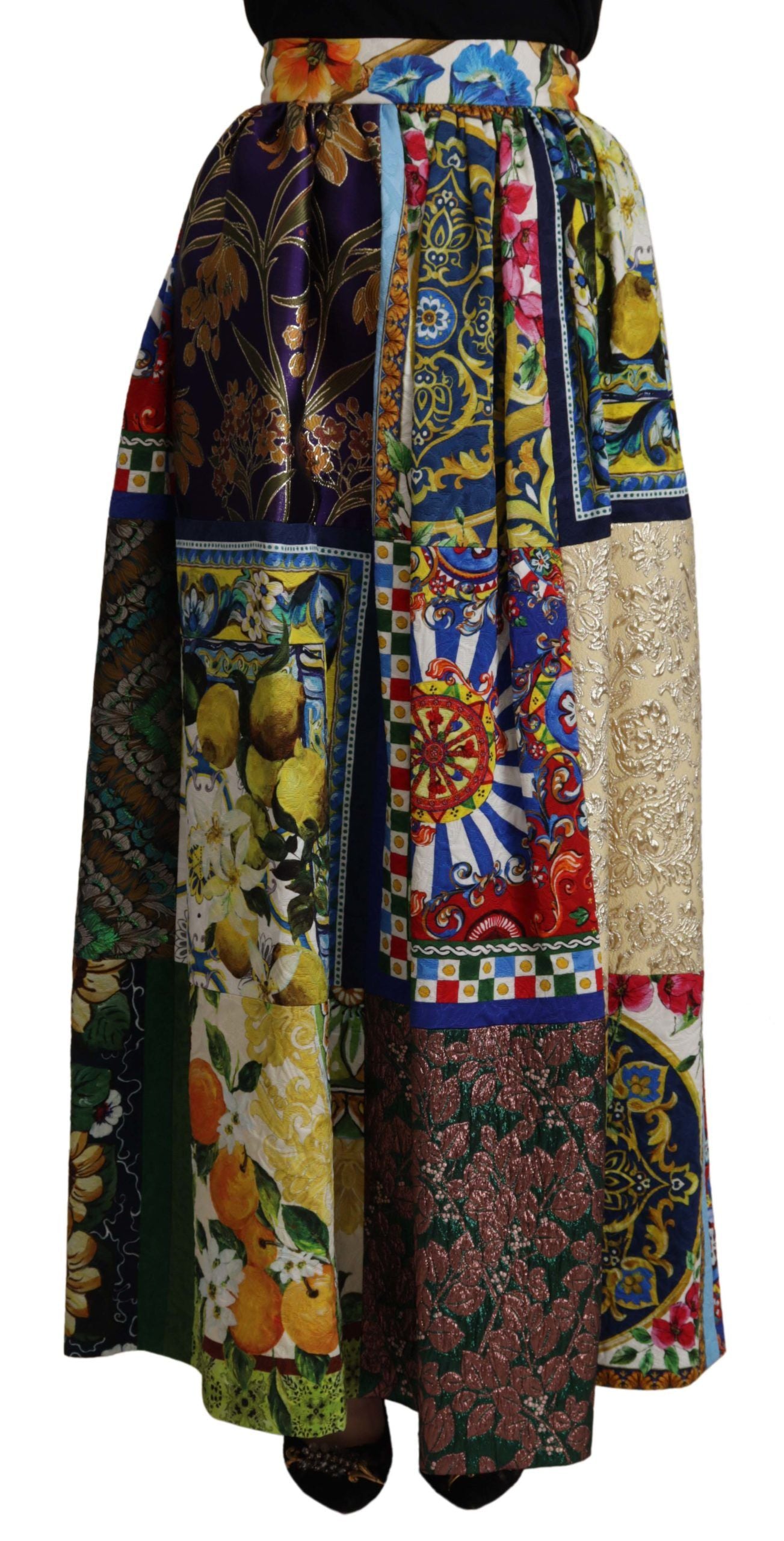 Multicolor Patchwork Sizilien Langer Maxirock