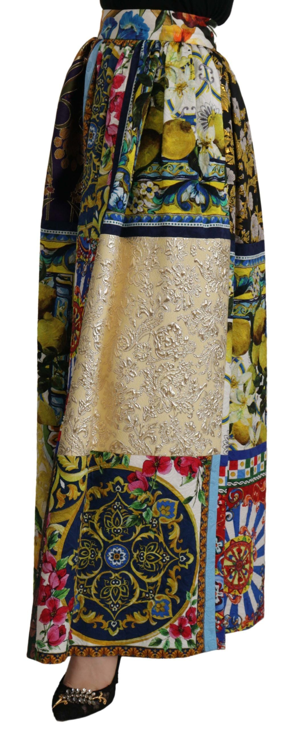 Multicolor Patchwork Sizilien Langer Maxirock