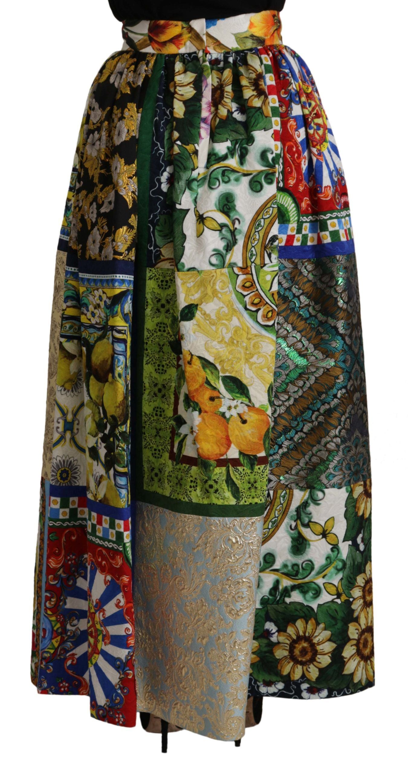Multicolor Patchwork Sizilien Langer Maxirock