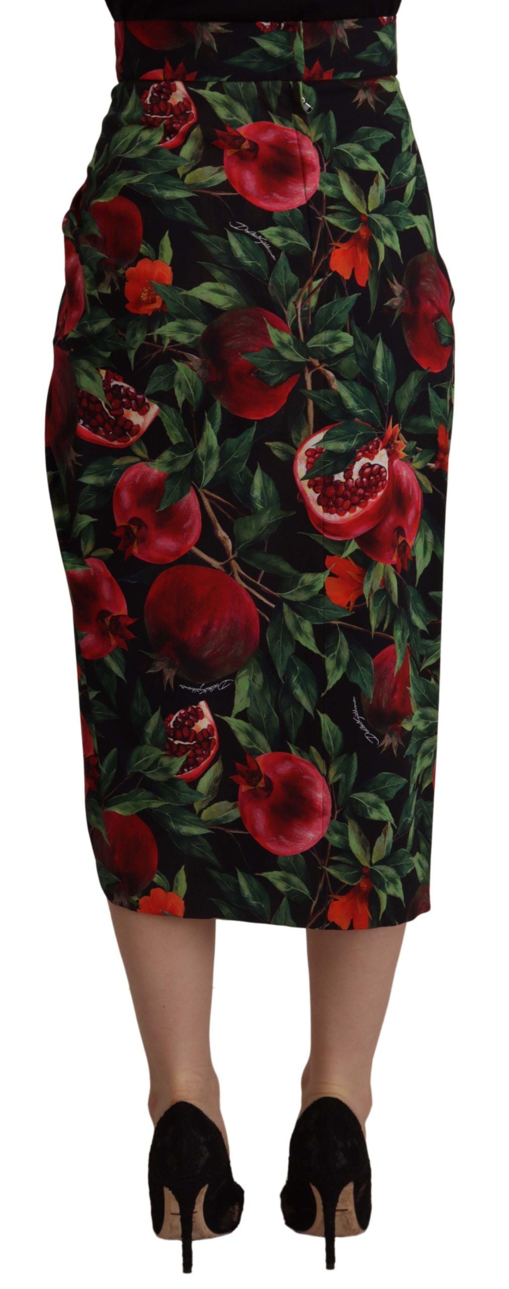 Schwarz-Roter Frucht-Stretch-Wickelrock