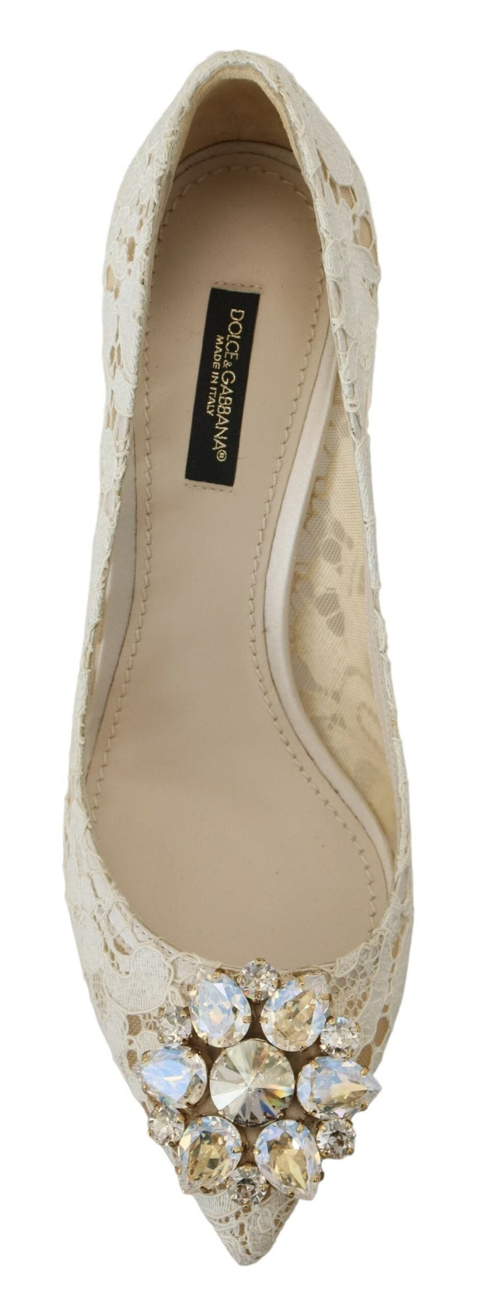 Weiß Taormina Spitze Kristall Heels Pumps Schuhe