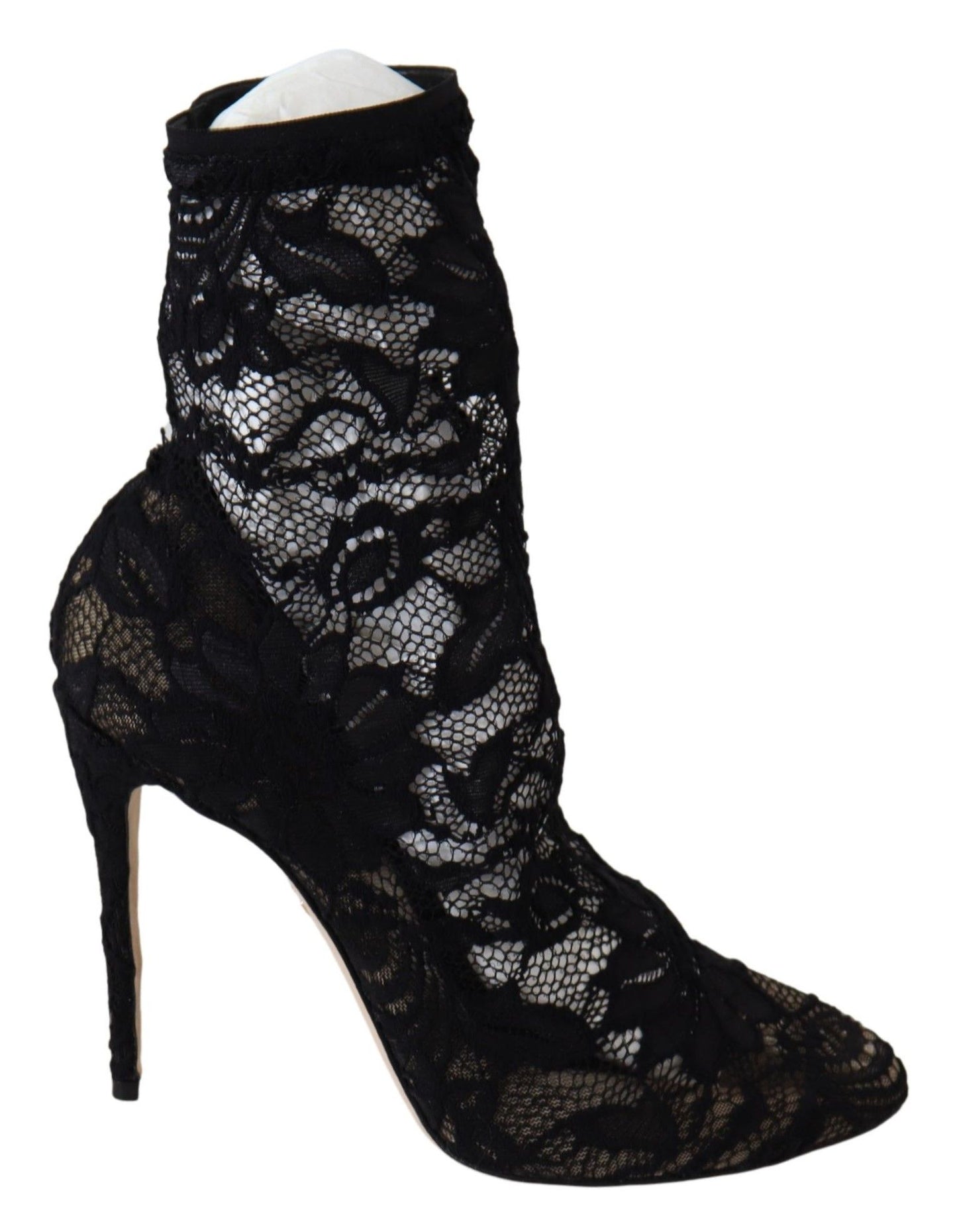 Schwarze Spitze Taormina High Heel Stiefel Schuhe