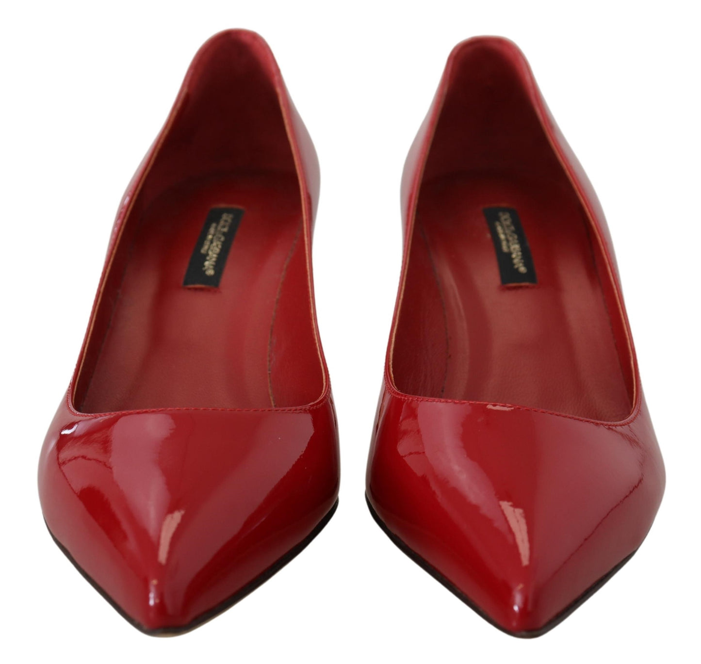 Rote Lackleder Kitten Heels Pumps Schuhe