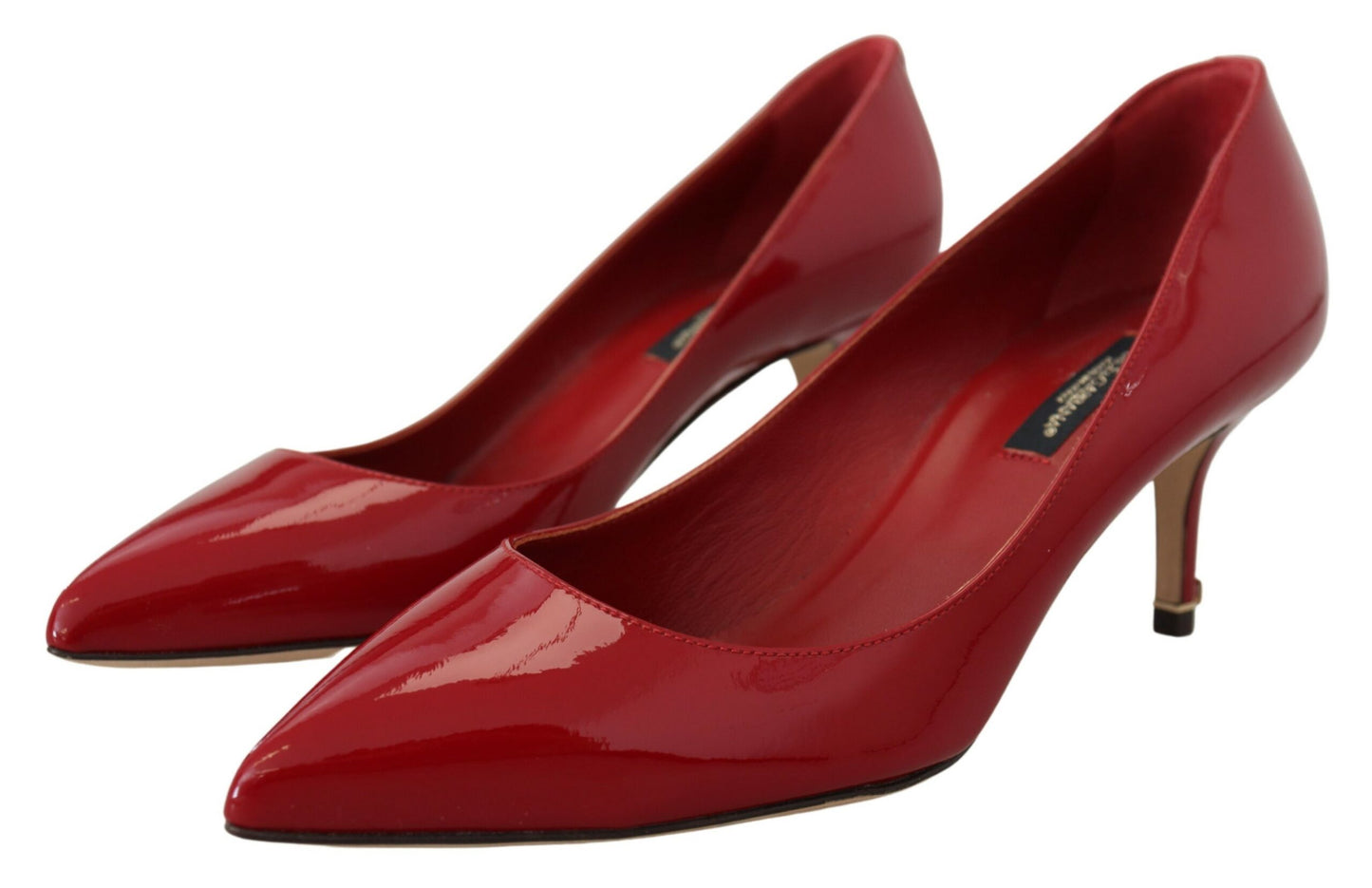 Rote Lackleder Kitten Heels Pumps Schuhe