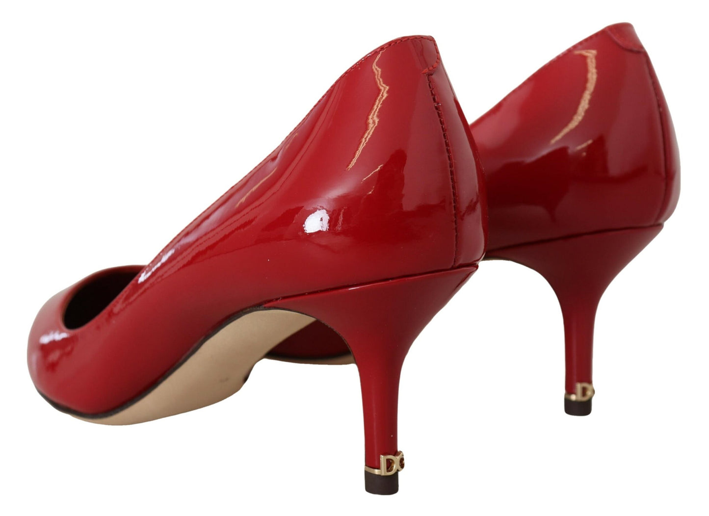 Rote Lackleder Kitten Heels Pumps Schuhe