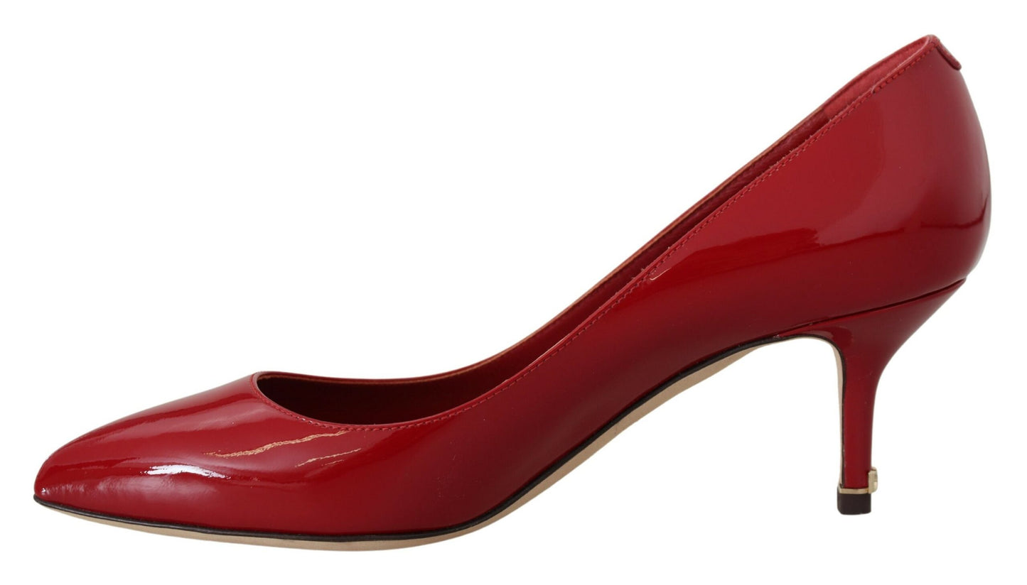 Rote Lackleder Kitten Heels Pumps Schuhe