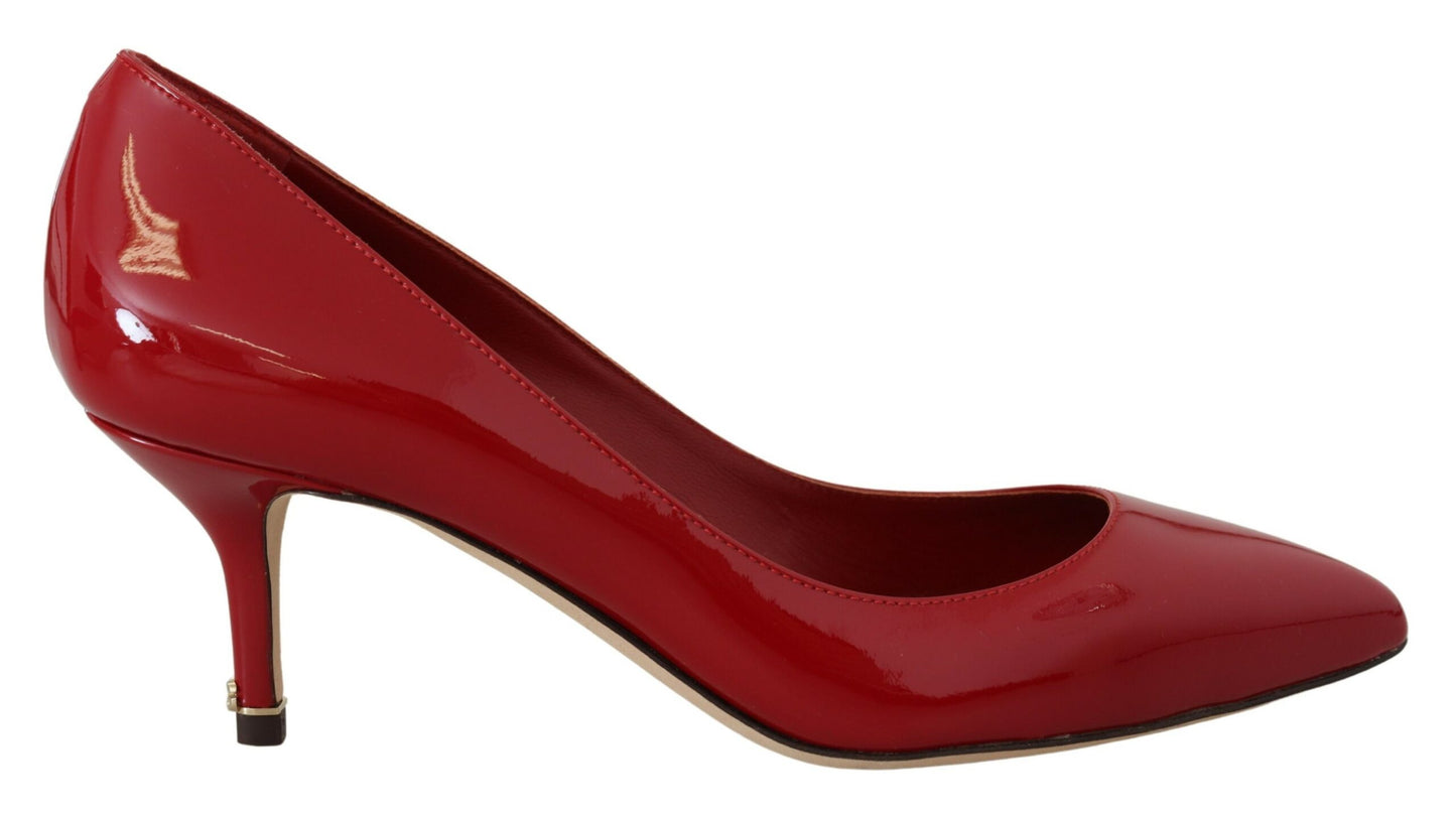 Rote Lackleder Kitten Heels Pumps Schuhe