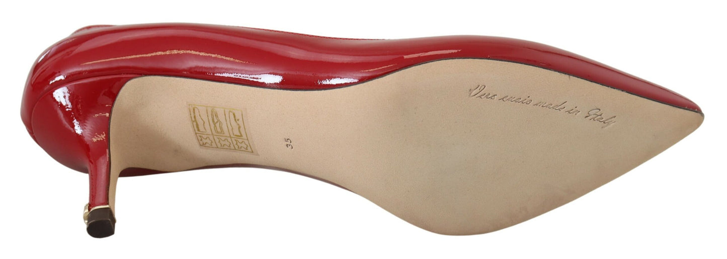 Rote Lackleder Kitten Heels Pumps Schuhe